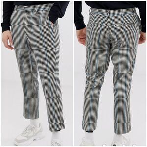 ASOS DESIGN Mens slim crop smart pants size 31 micro check houndstooth